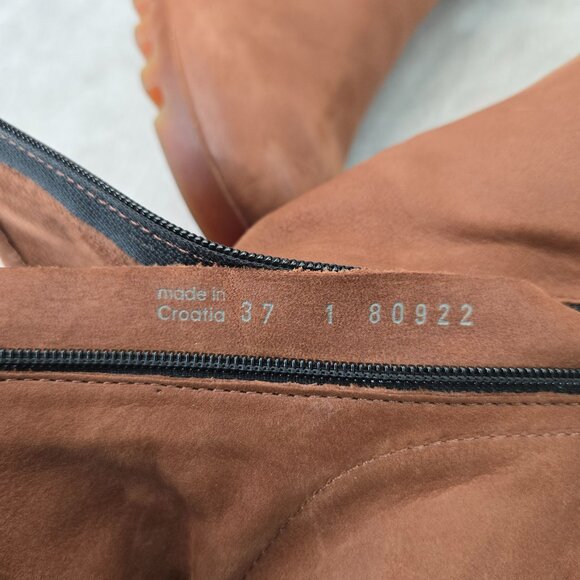 Arche Ankle Wedge Booties Nubuck Leather Brown Minimalist Comfort Boots Size 6 - Picture 11 of 12